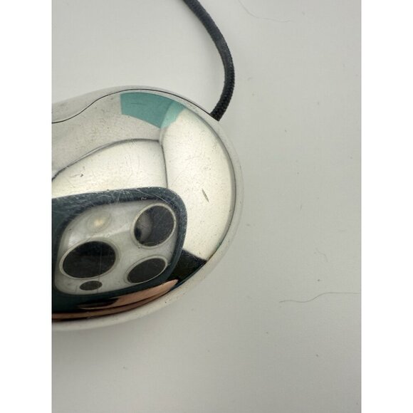 Tiffany & Co. Elsa Peretti 50mm Bean Necklace in Sterling Silver on Silk 19" - Picture 9 of 10